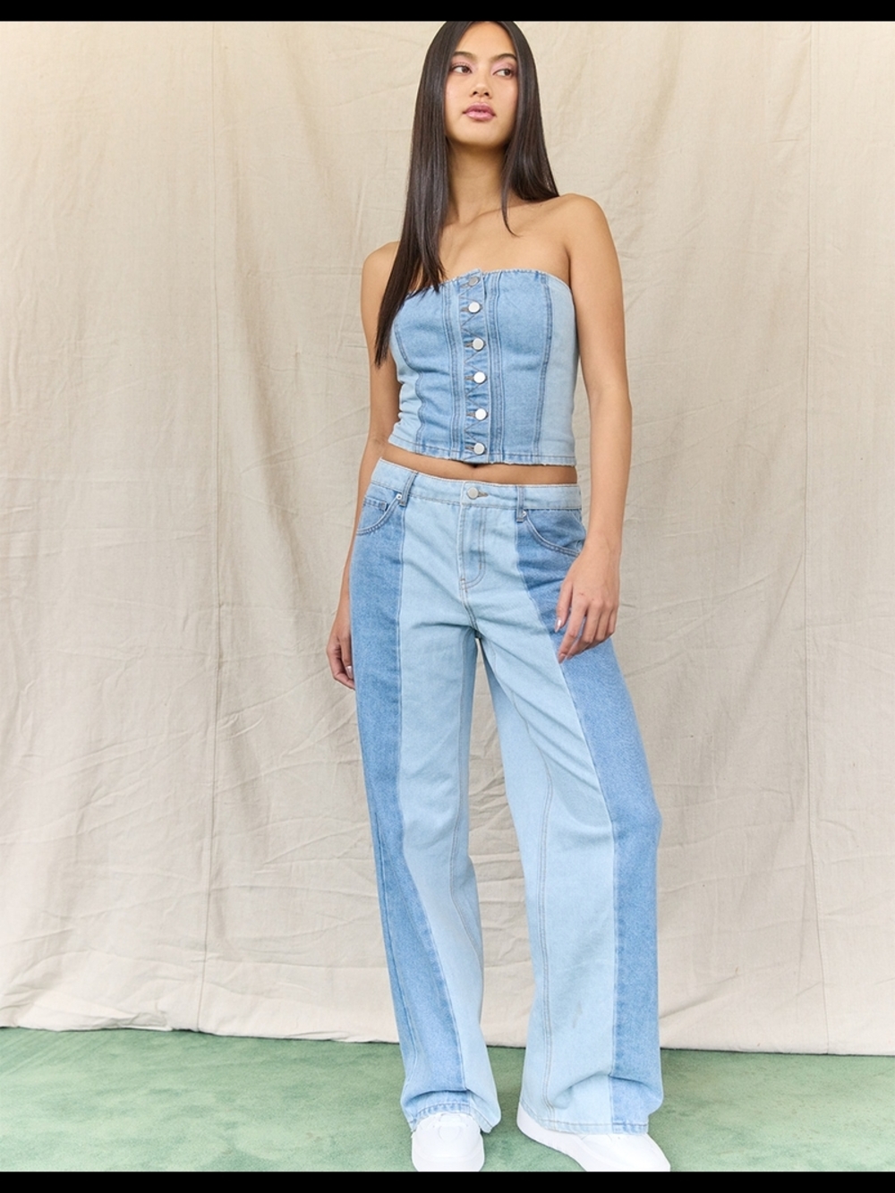 West of Melrose Jeans‎ Women's size 27 Low Rise Baggy Two Color Denim Tilly's